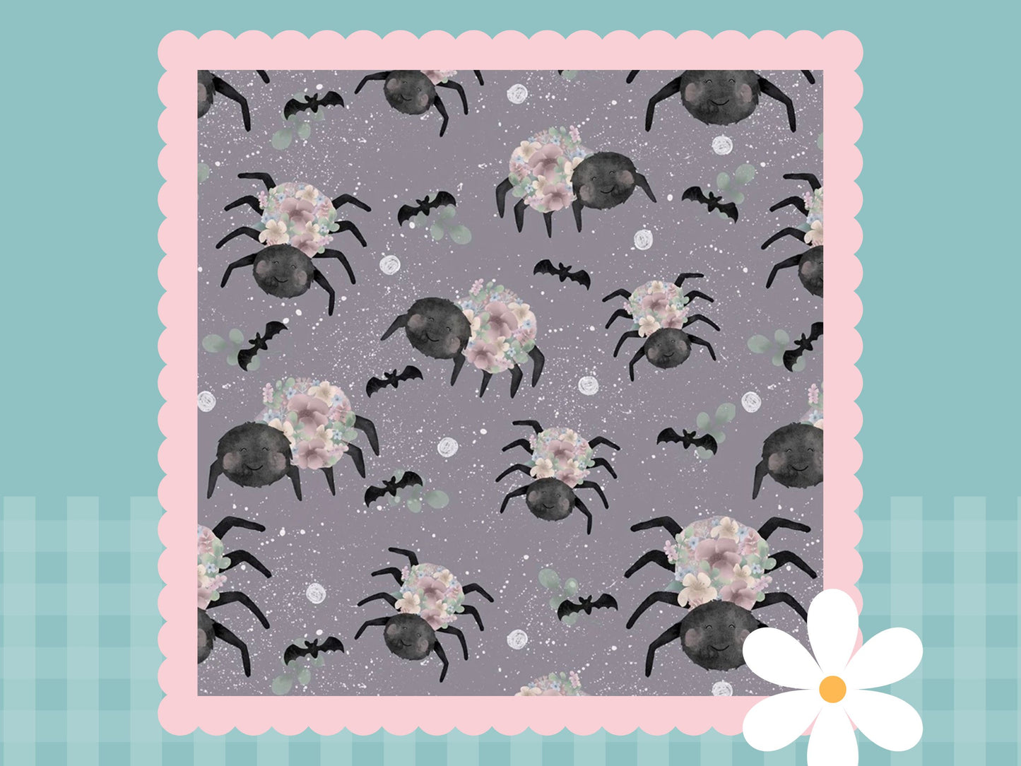 Floral Spider Print French Terry Blossom Dress