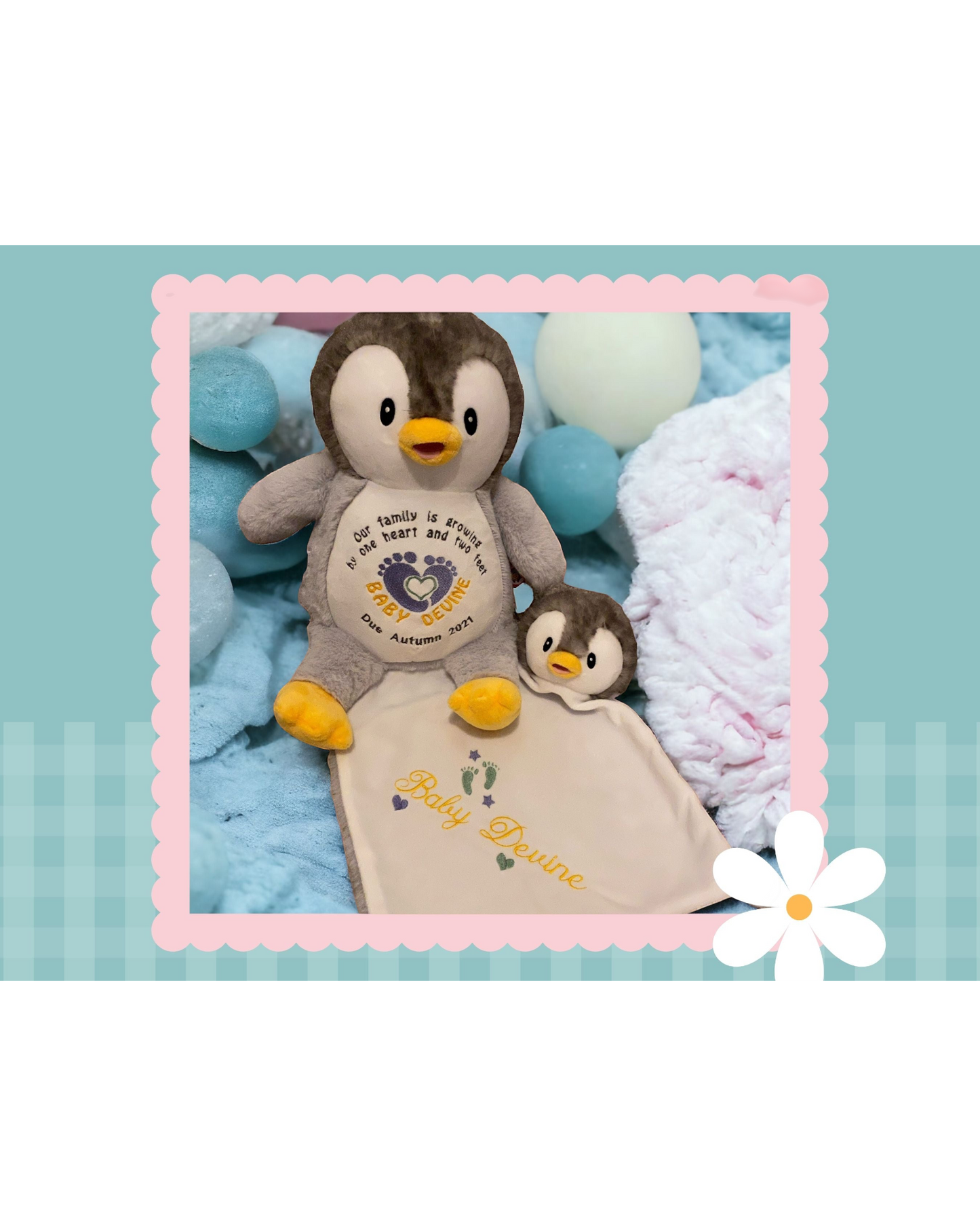 Bingle Grey Penguin | Official Cubbie Soft Toy | Personalised