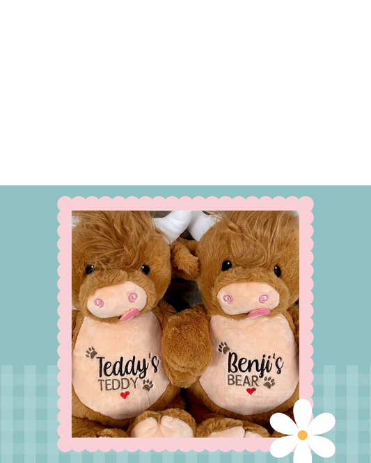 Rugged Rufus Highland Cow | Official Cubbie Soft Toy | Personalised