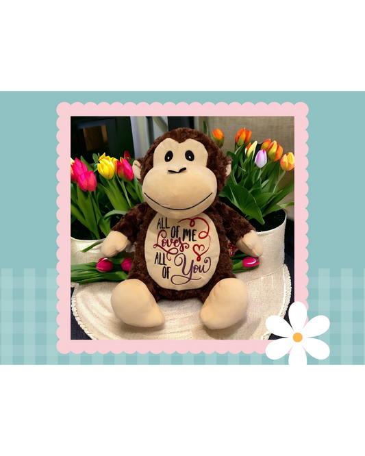 Huggles Brown Monkey | Official Cubbie Soft Toy | Personalised