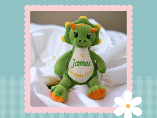 Sir Monty Green Dinosaur | Official Cubbies Soft Toy | Personalised