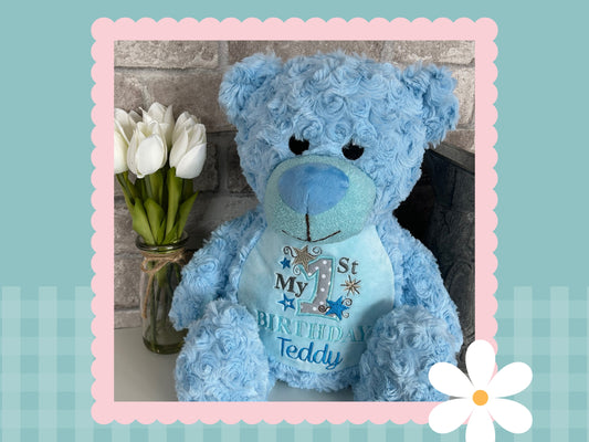 Personalised Blue Tummi Bear | Embroidered