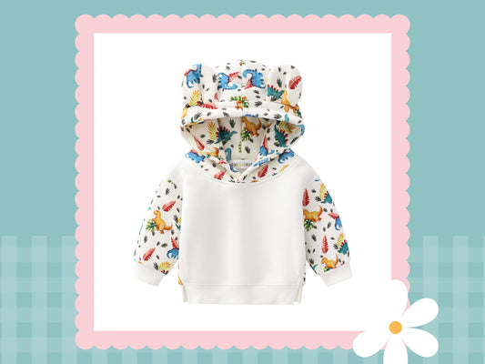 Dino Bear Embroidered Hoodie | Personalised