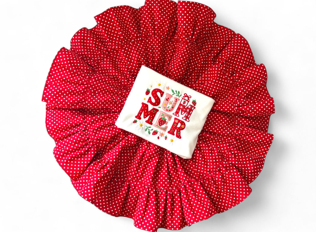 Red Polka Dot Ruffle Skirt