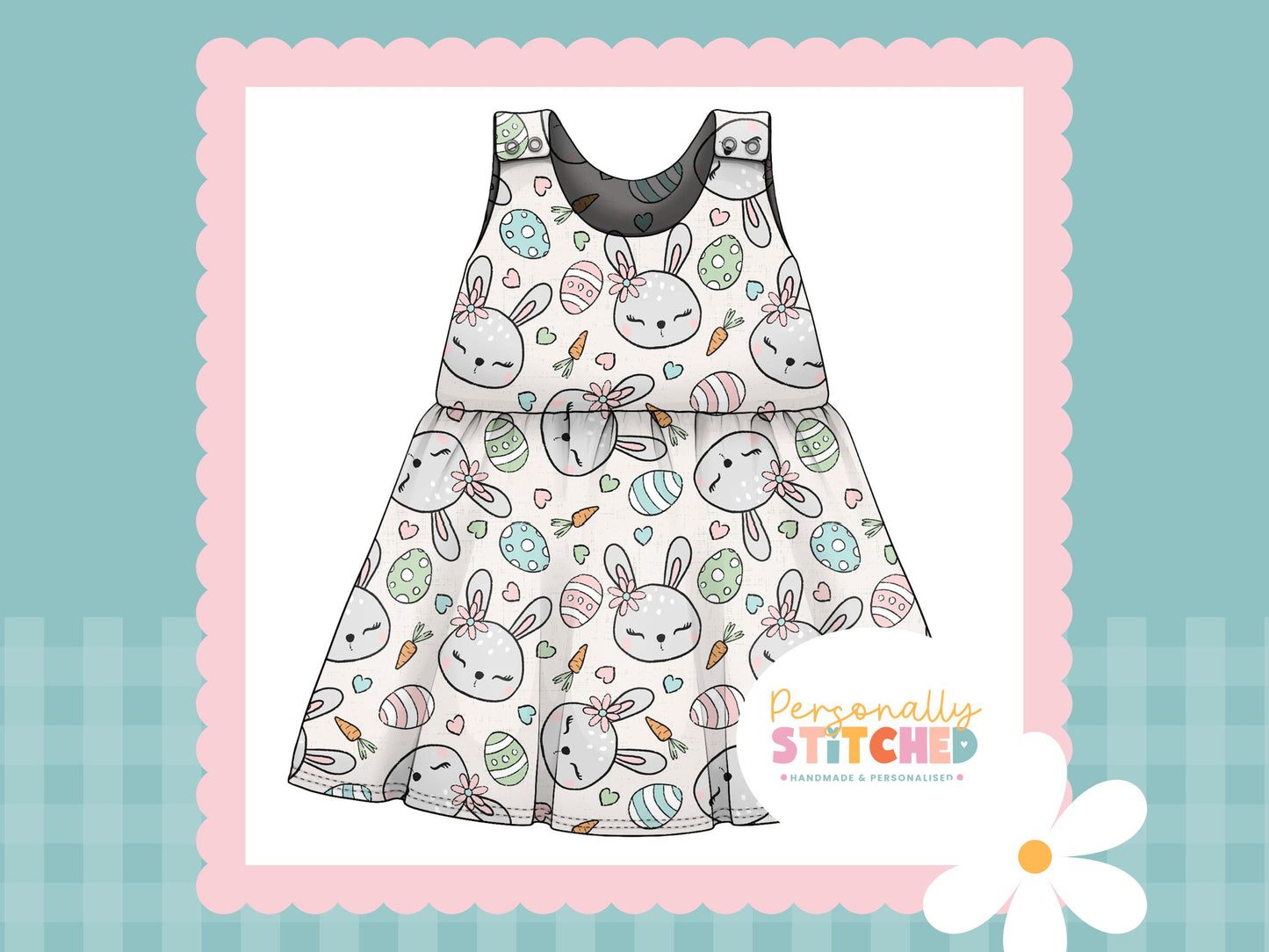 MISS Bunny Print French Terry Blossom Dress