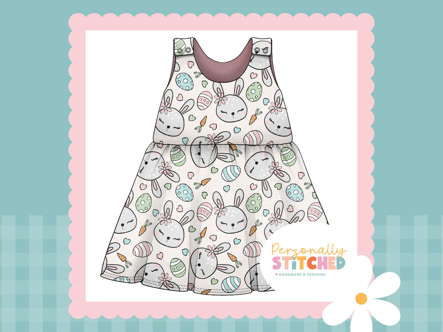 MISS Bunny Print French Terry Blossom Dress