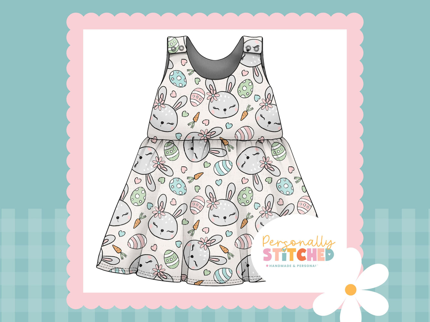 MISS Bunny Print French Terry Blossom Dress