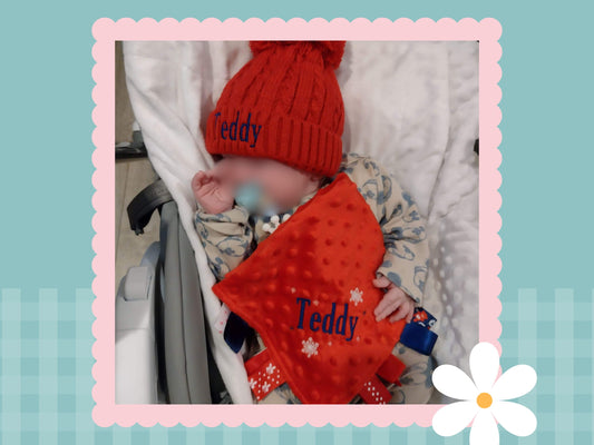 Red Personalised Baby Gift Set | Embroidered