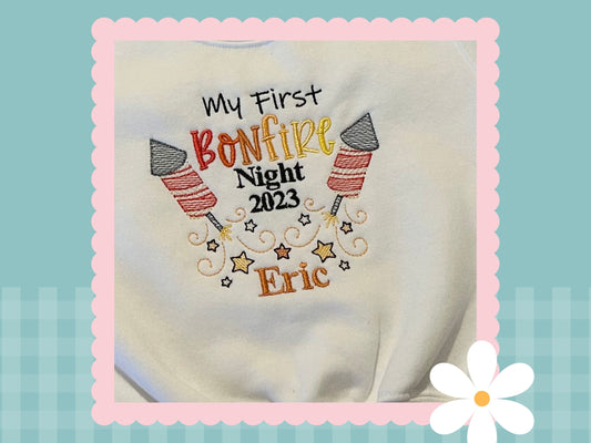 Personalised Bonfire Night Sweatshirt | Embroidered