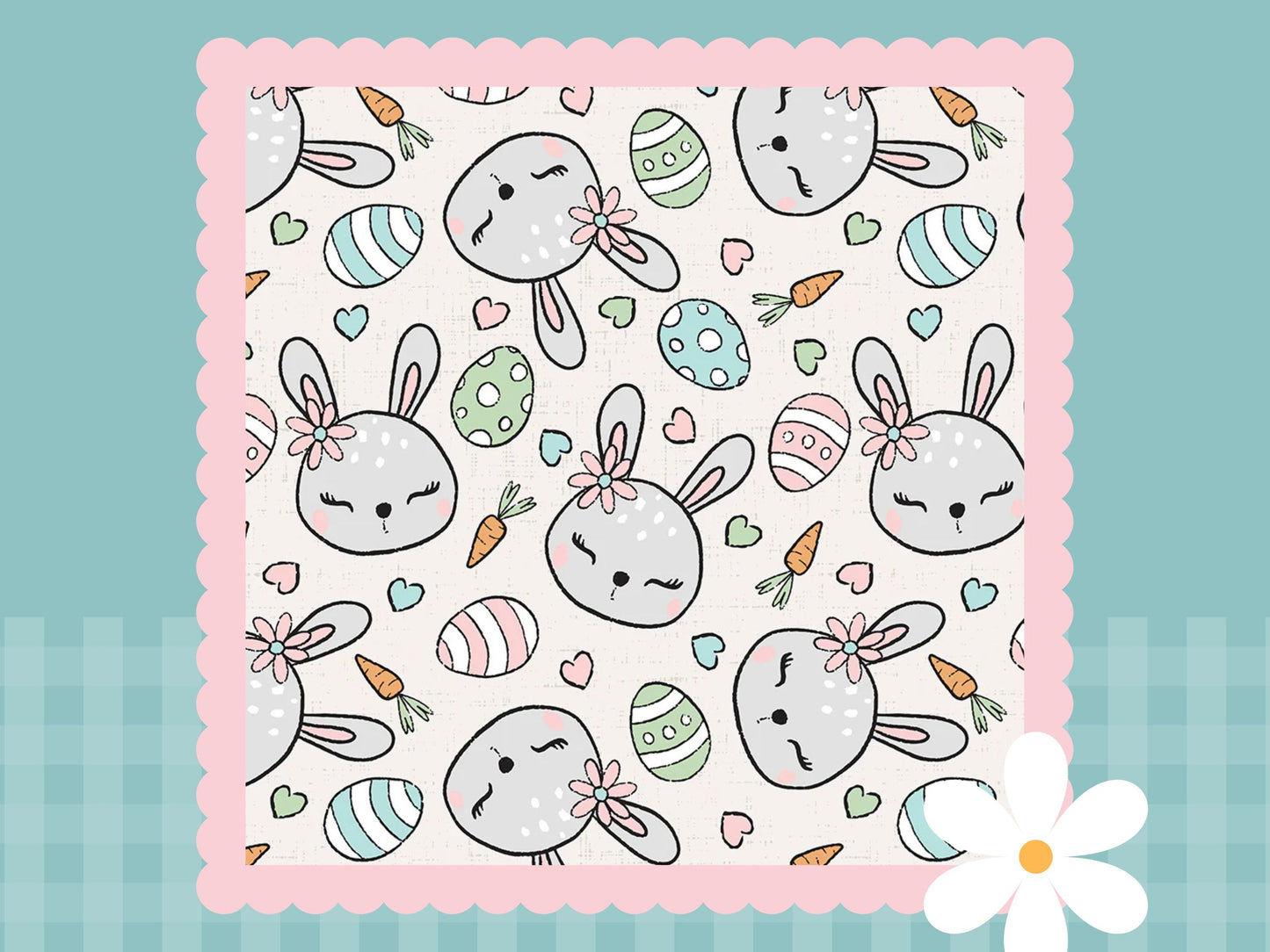 MR Bunny Print French Terry Cuff Leggings