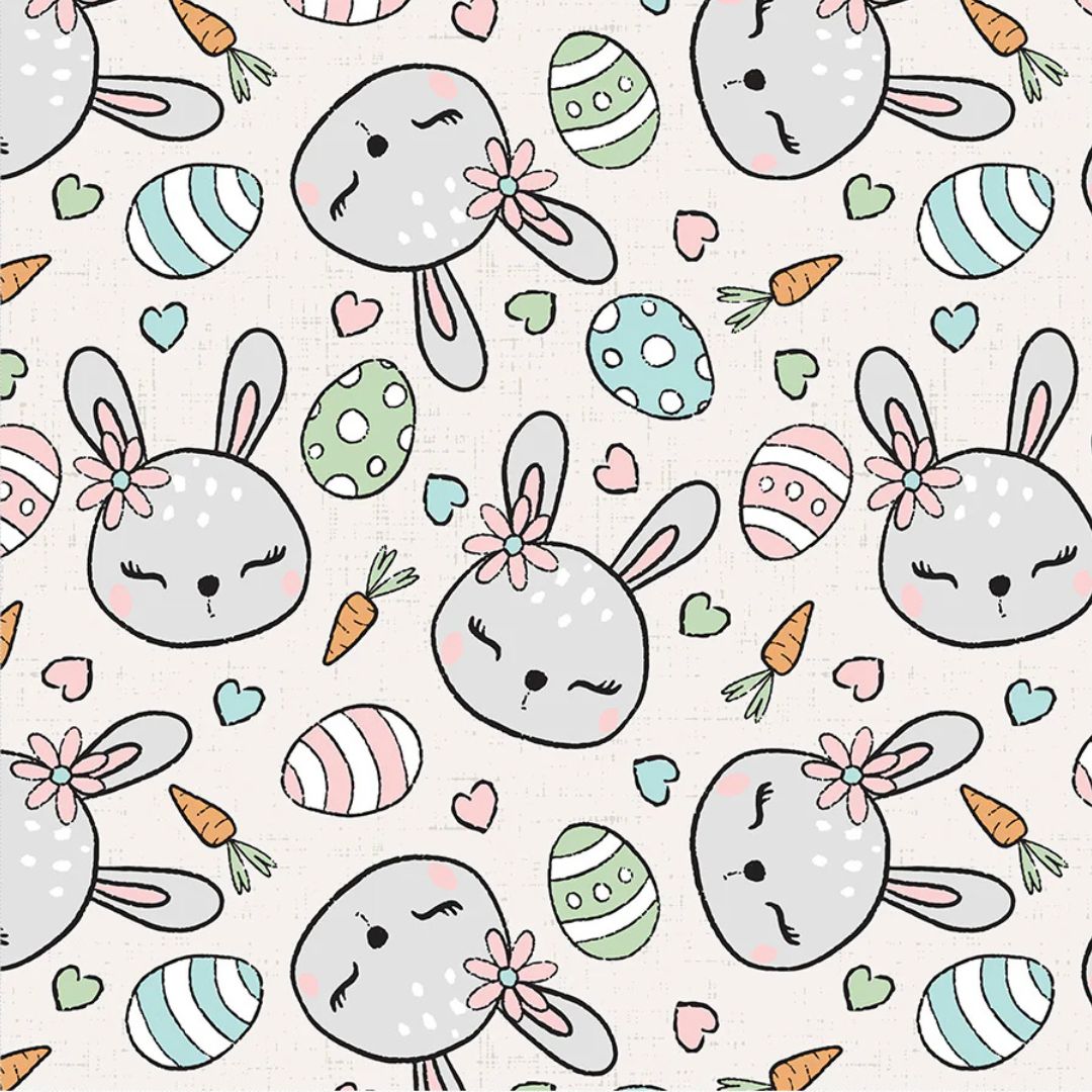 MISS Bunny Print French Terry Romper