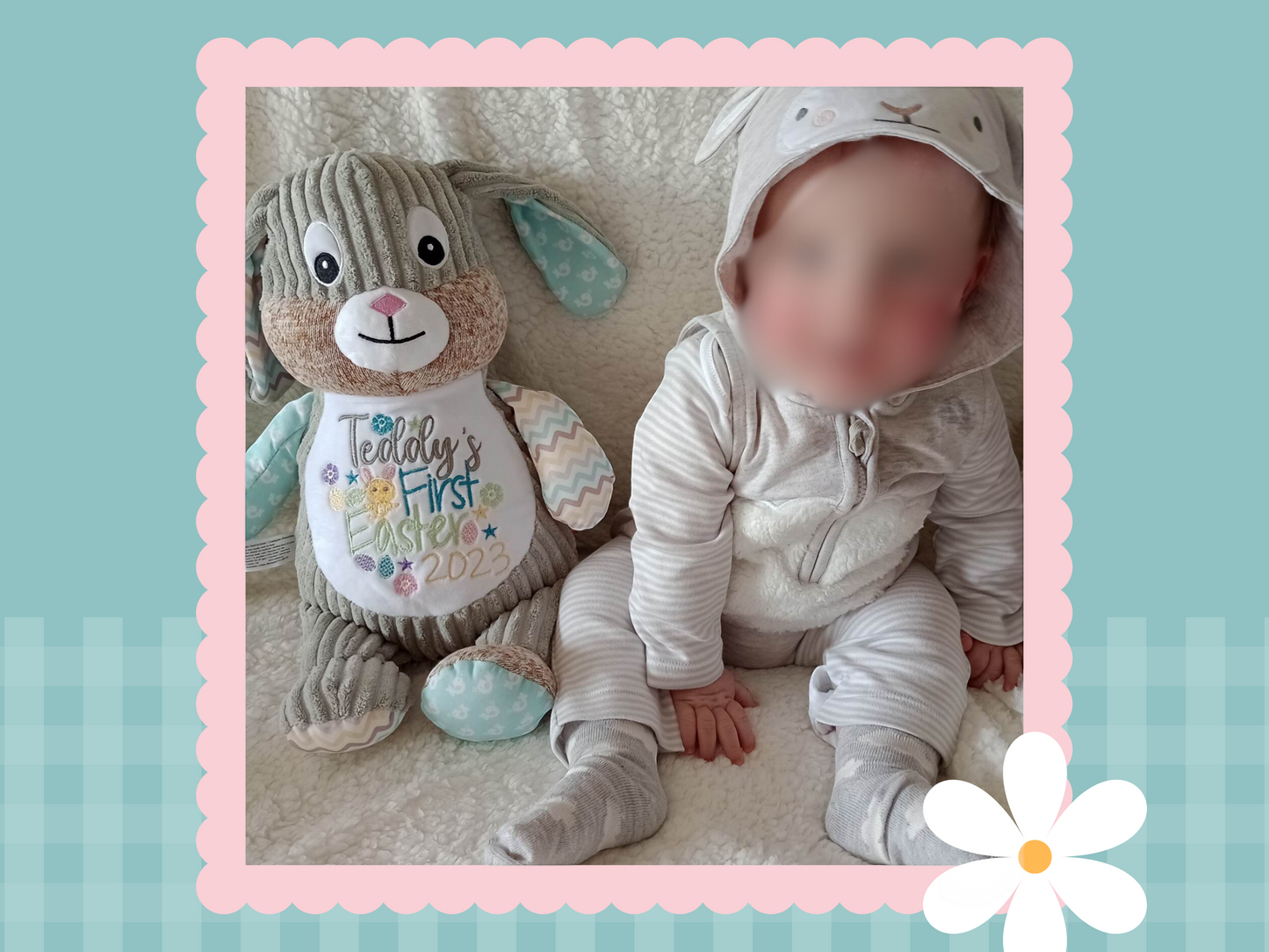 Mint Sensory Bunny | Official Cubbie Soft Toy | Personalised