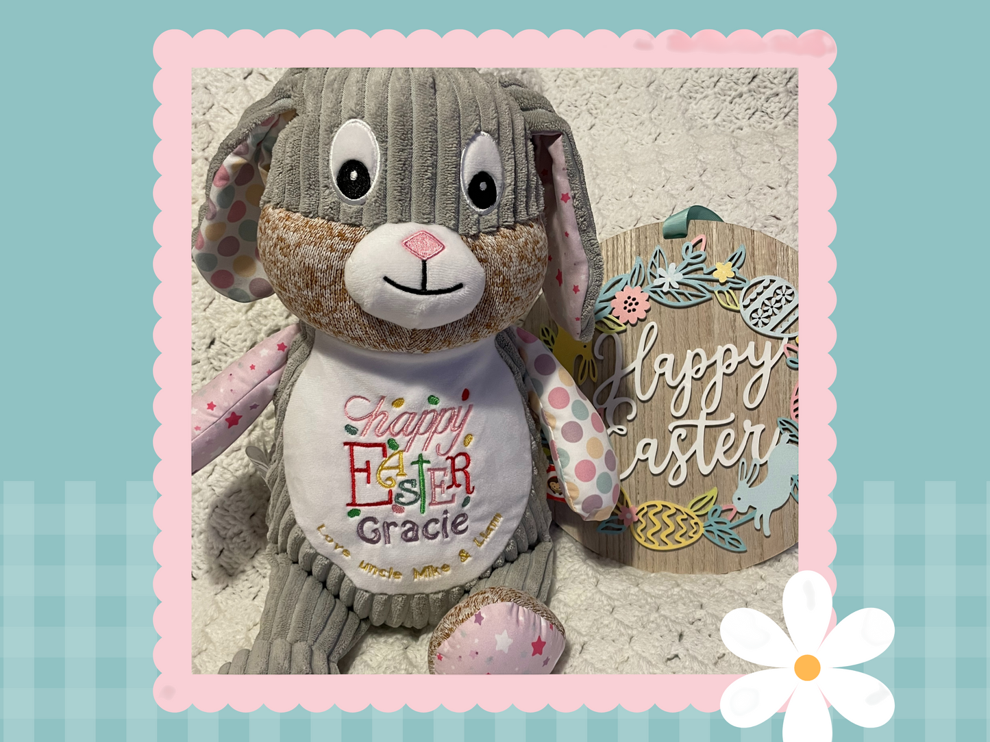 Bubblegum Sensory Bunny | Official Cubbie Soft Toy | Personalised