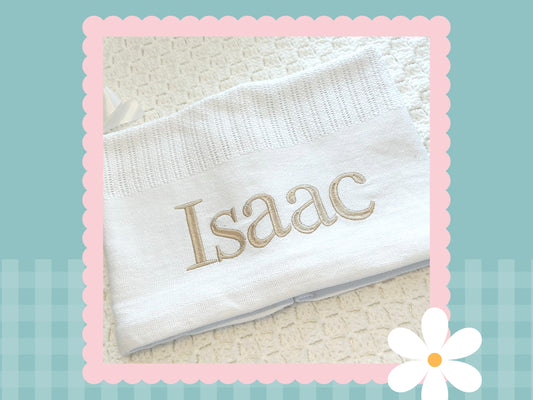 Personalised Cellular Baby Blanket | Embroidered