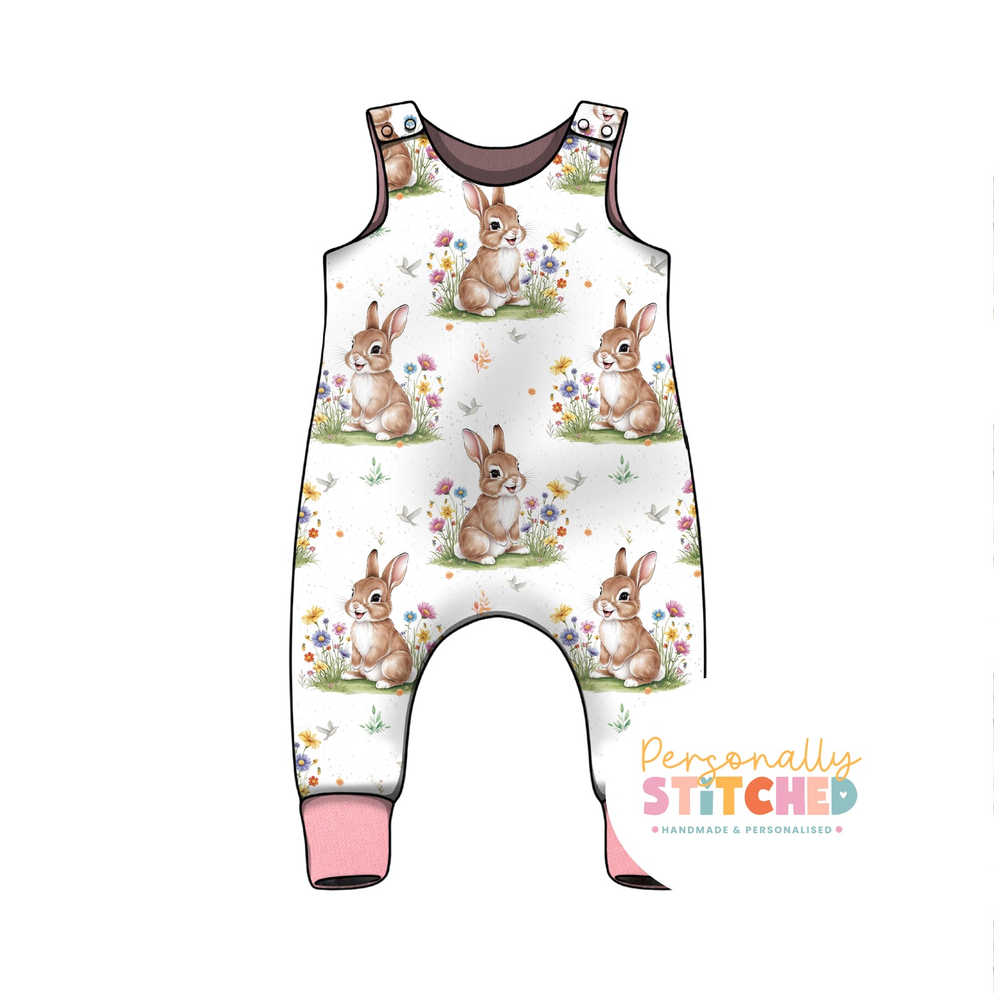 Exclusive Cutie Rabbit Organic Cotton Jersey Romper