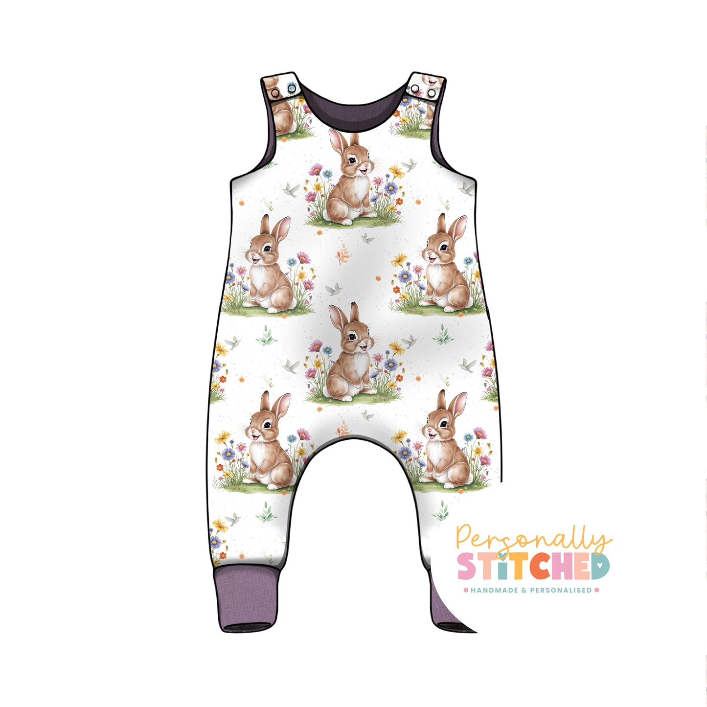 Exclusive Cutie Rabbit Organic Cotton Jersey Romper