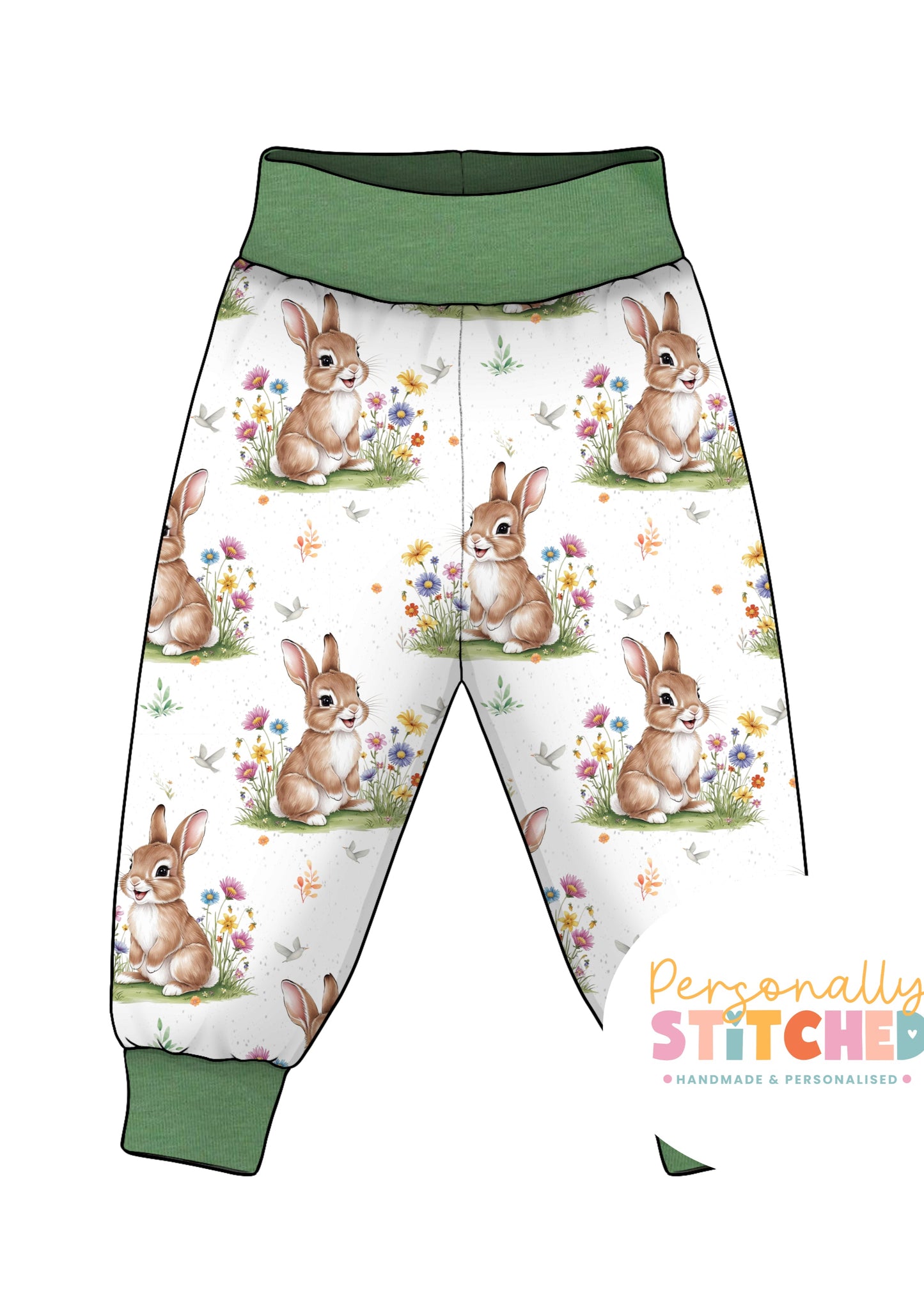 Exclusive Cutie Rabbit Organic Cotton Jersey Relaxed Fit Bottoms