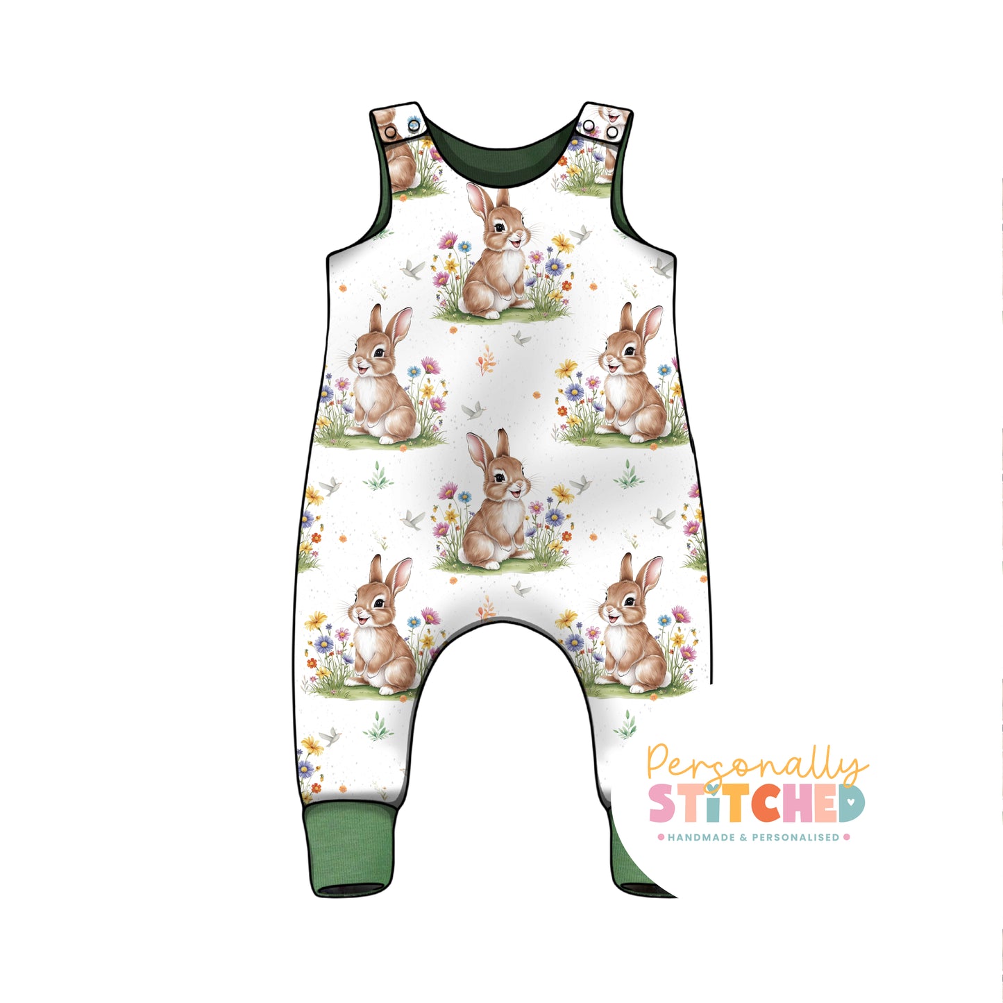 Exclusive Cutie Rabbit Organic Cotton Jersey Romper