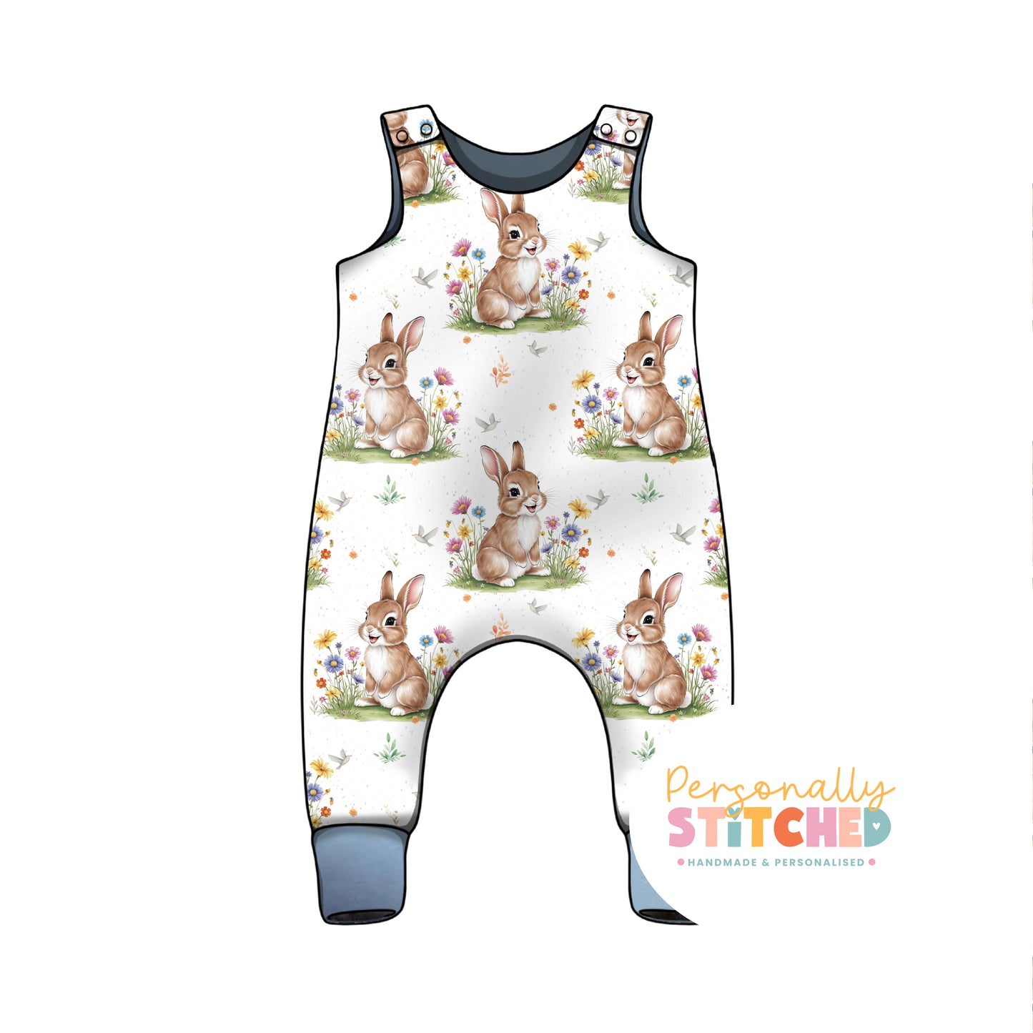 Exclusive Cutie Rabbit Organic Cotton Jersey Romper