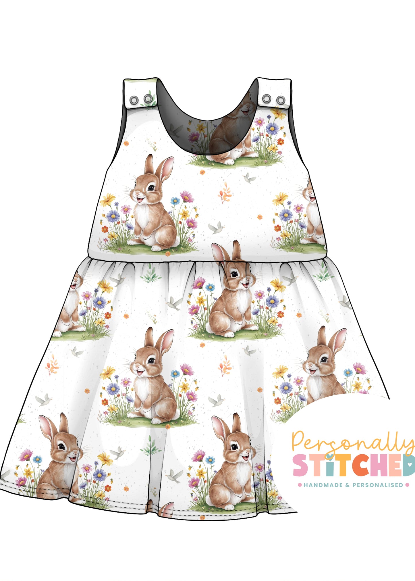 Exclusive Cutie Rabbit Organic Cotton Jersey Blossom Dress