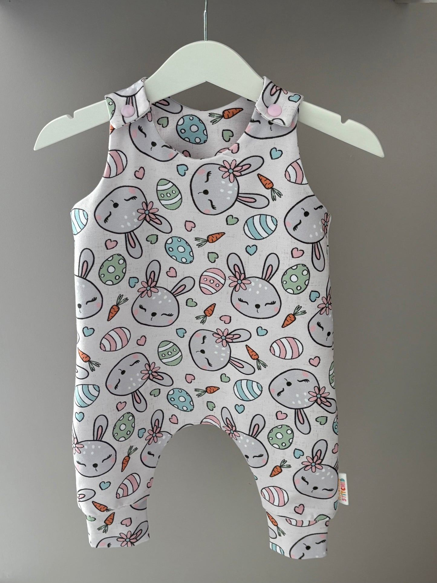 MISS Bunny Print French Terry Romper