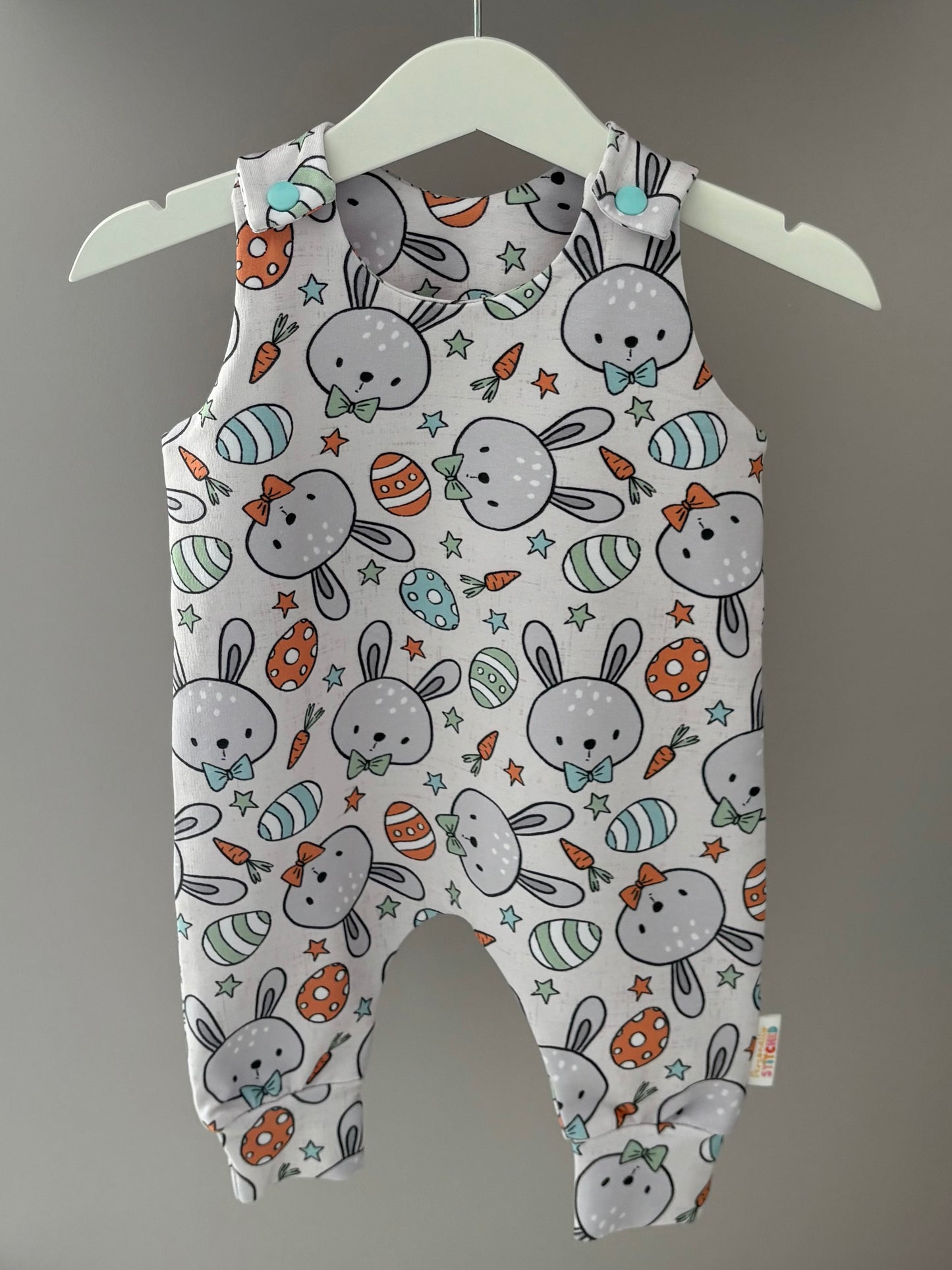 MR Bunny Print French Terry Romper