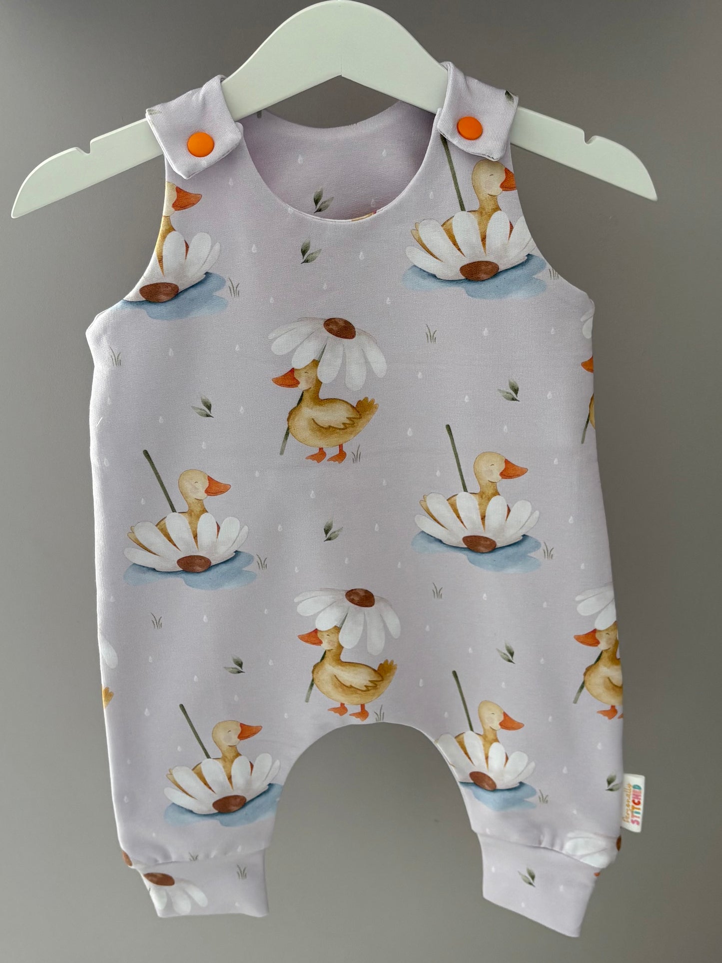 Duck's & Daisy Organic Cotton Jersey Dungaree Romper