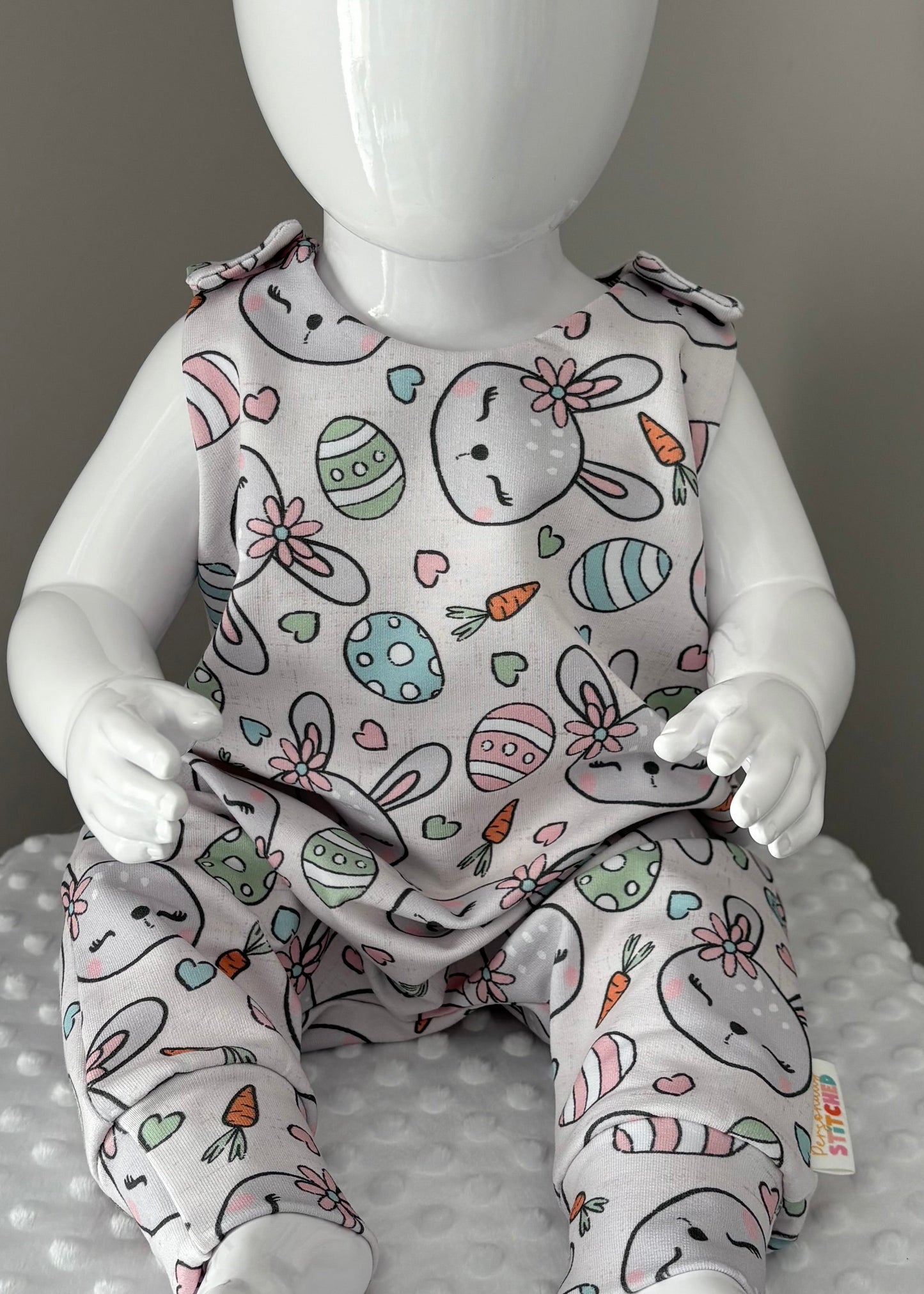MISS Bunny Print French Terry Romper