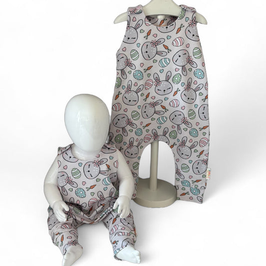 0-3 Months | Miss Bunny | French Terry Playful Romper | READY TO POST