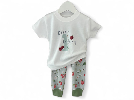 Berry 1st Birthday T-Shirt | Printed
