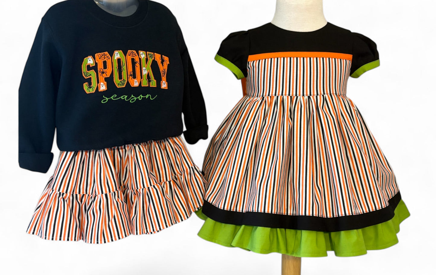 Age 12 months - Ready To Post ๐ Spooky Season Striped Twirl Skirt