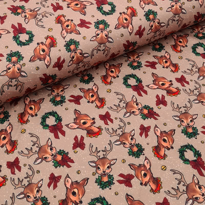 Handmade Vintage Reindeer Print Playful Romper (Ready To Post)