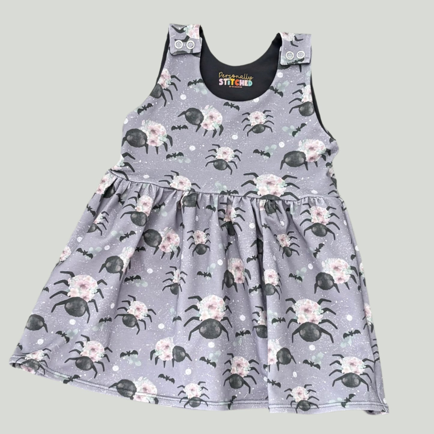 Floral Spider Print French Terry Blossom Dress