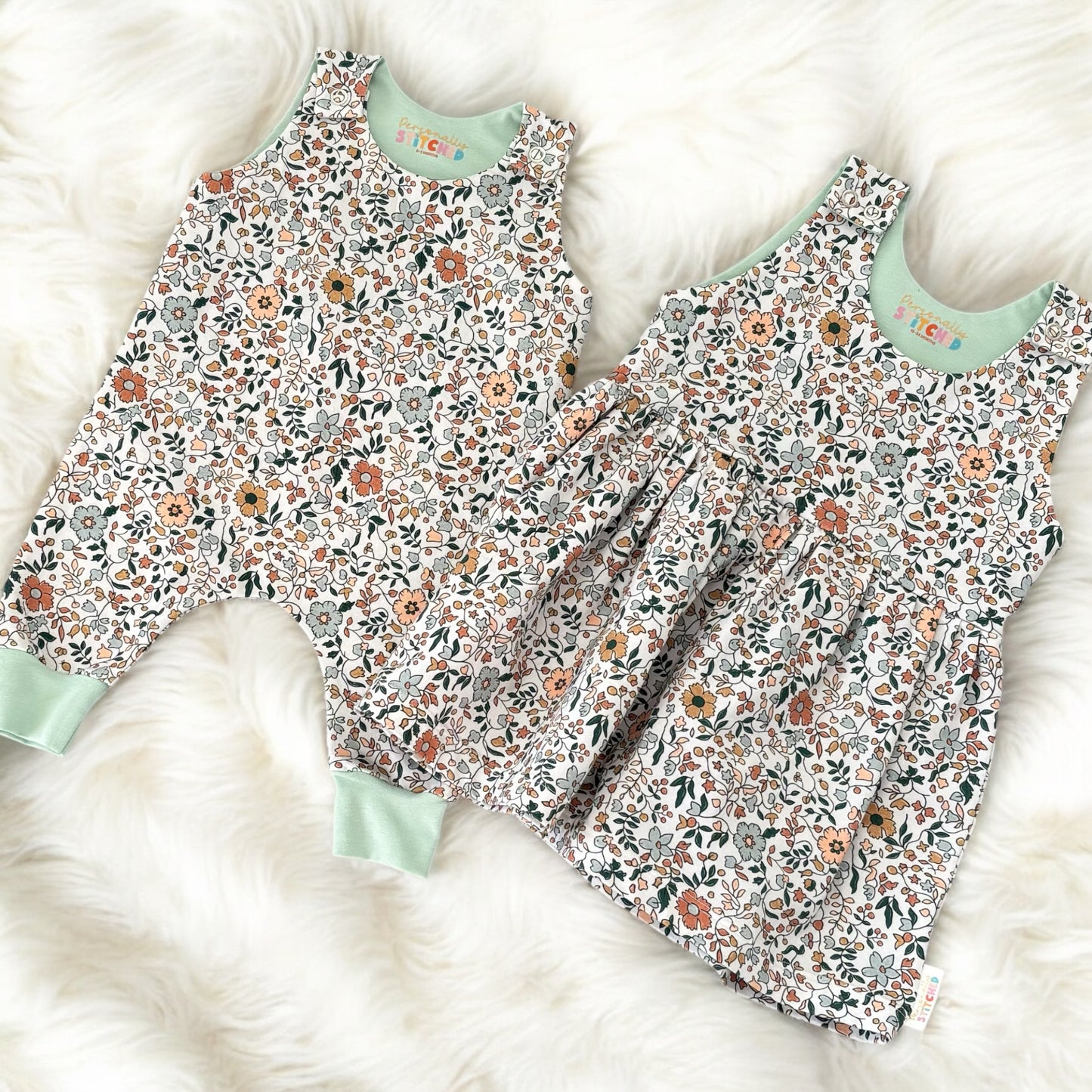 Autumn Boho Floral Organic Cotton Jersey Blossom Dress