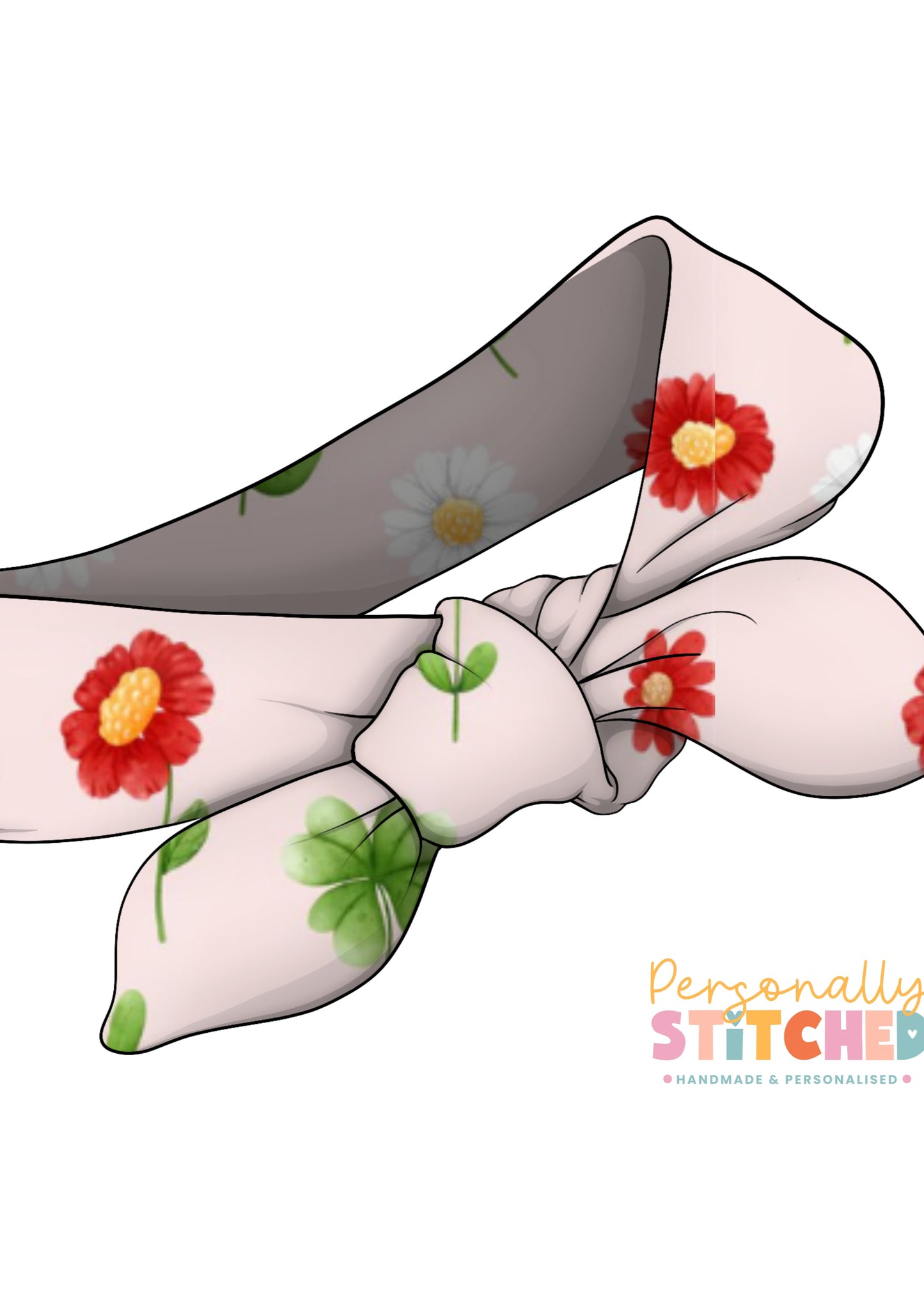 Ladybird Flowers Print Tiny Knot Headband