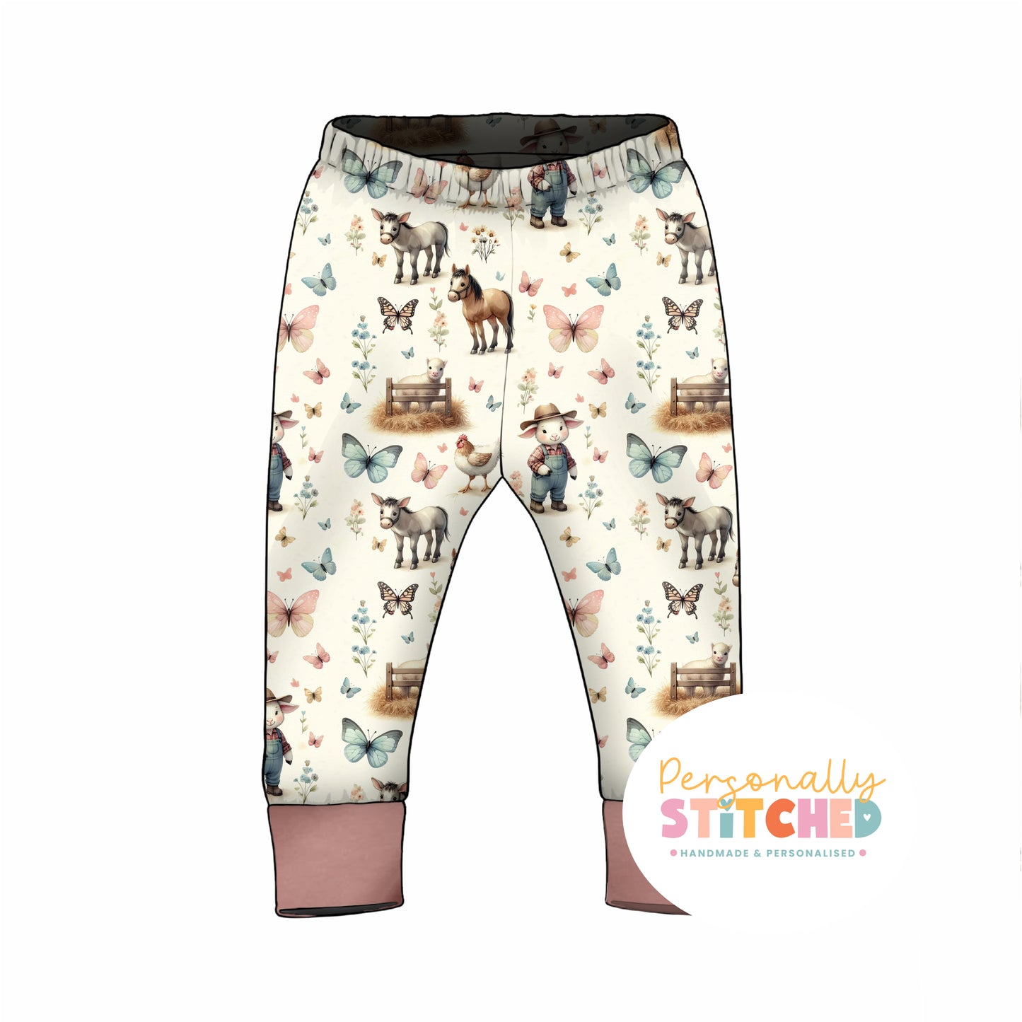 On The Farm Print Organic Jersey Cuff Leggings