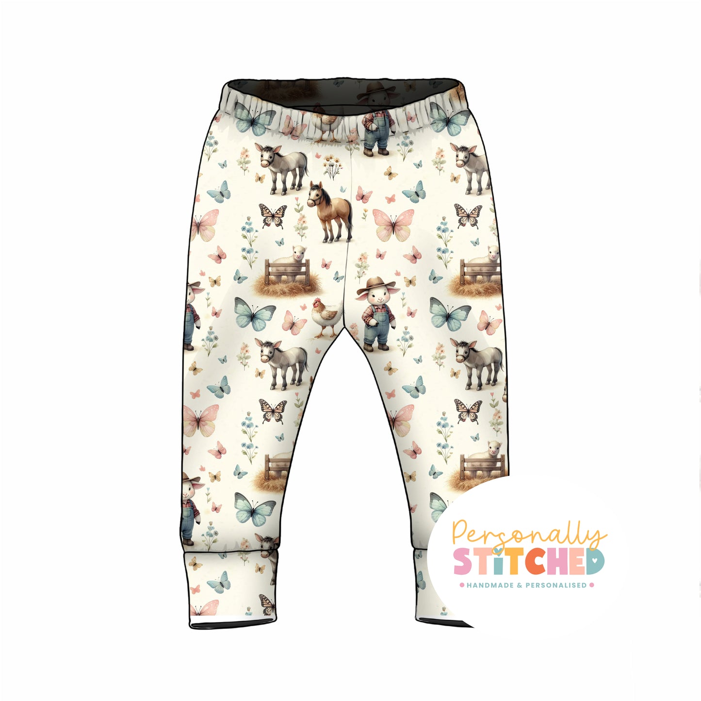 On The Farm Print Organic Jersey Cuff Leggings
