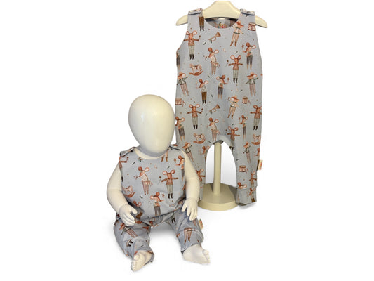 George Ballerina Mouse Organic Cotton Jersey Dungaree Romper
