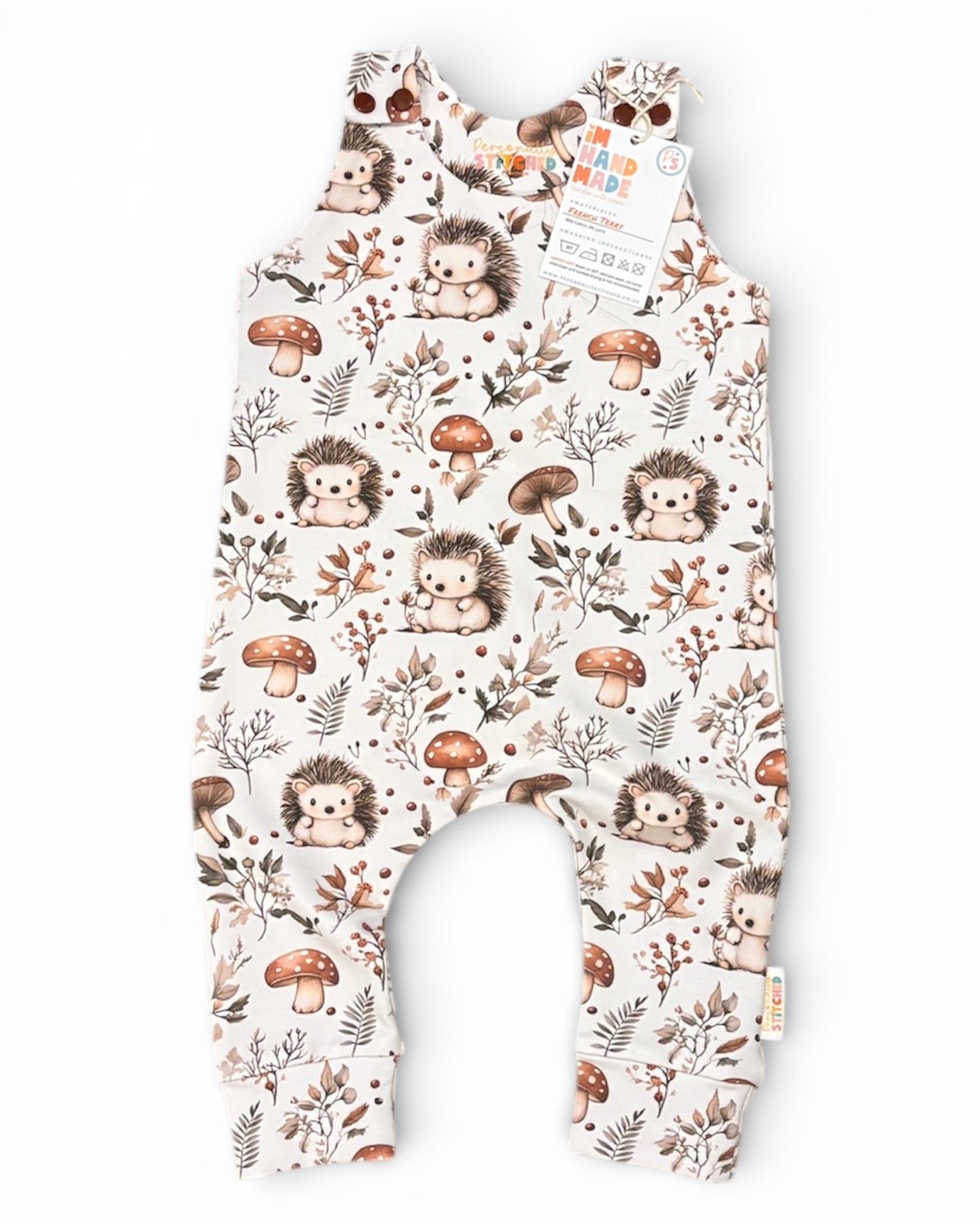 6-9 months - Exclusive Hedgehog Print French Terry Romper (READY TO POST)