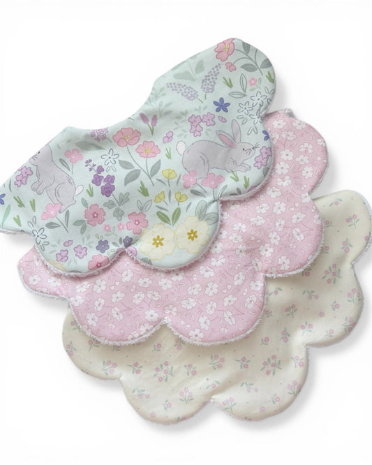 Dear Spring | Handmade Scollop Baby Bib | Choice of Fabrics