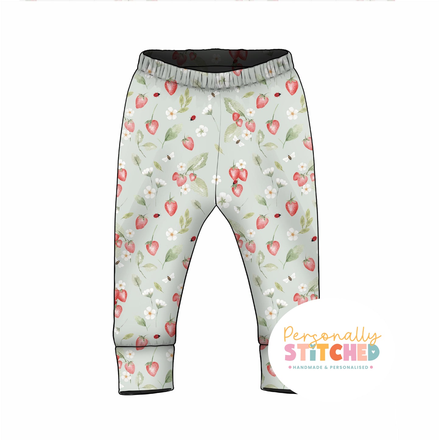 Strawberry Meadow Organic Cotton Jersey Cuff Leggings