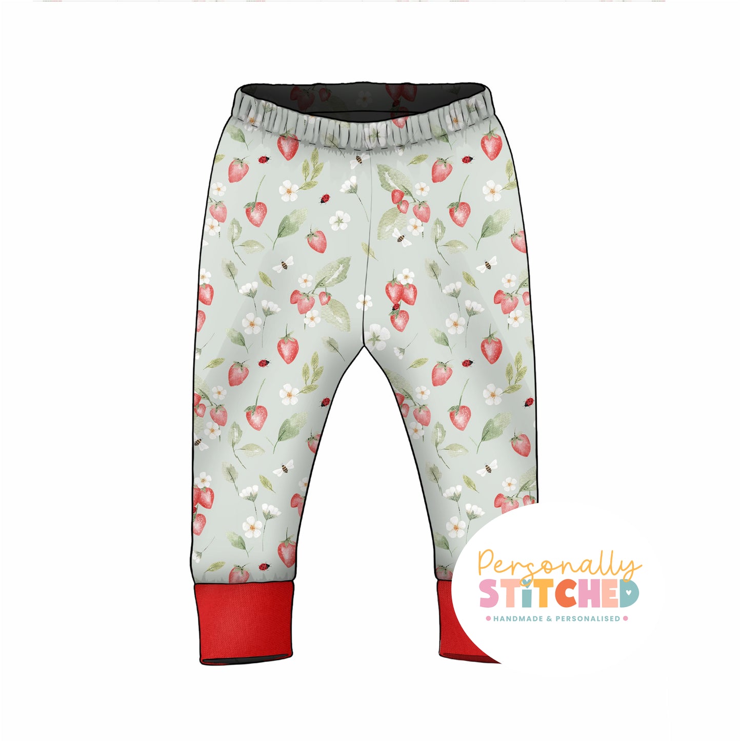Strawberry Meadow Organic Cotton Jersey Cuff Leggings