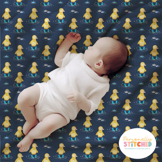 Buddy Duck Print Handmade Baby Blanket