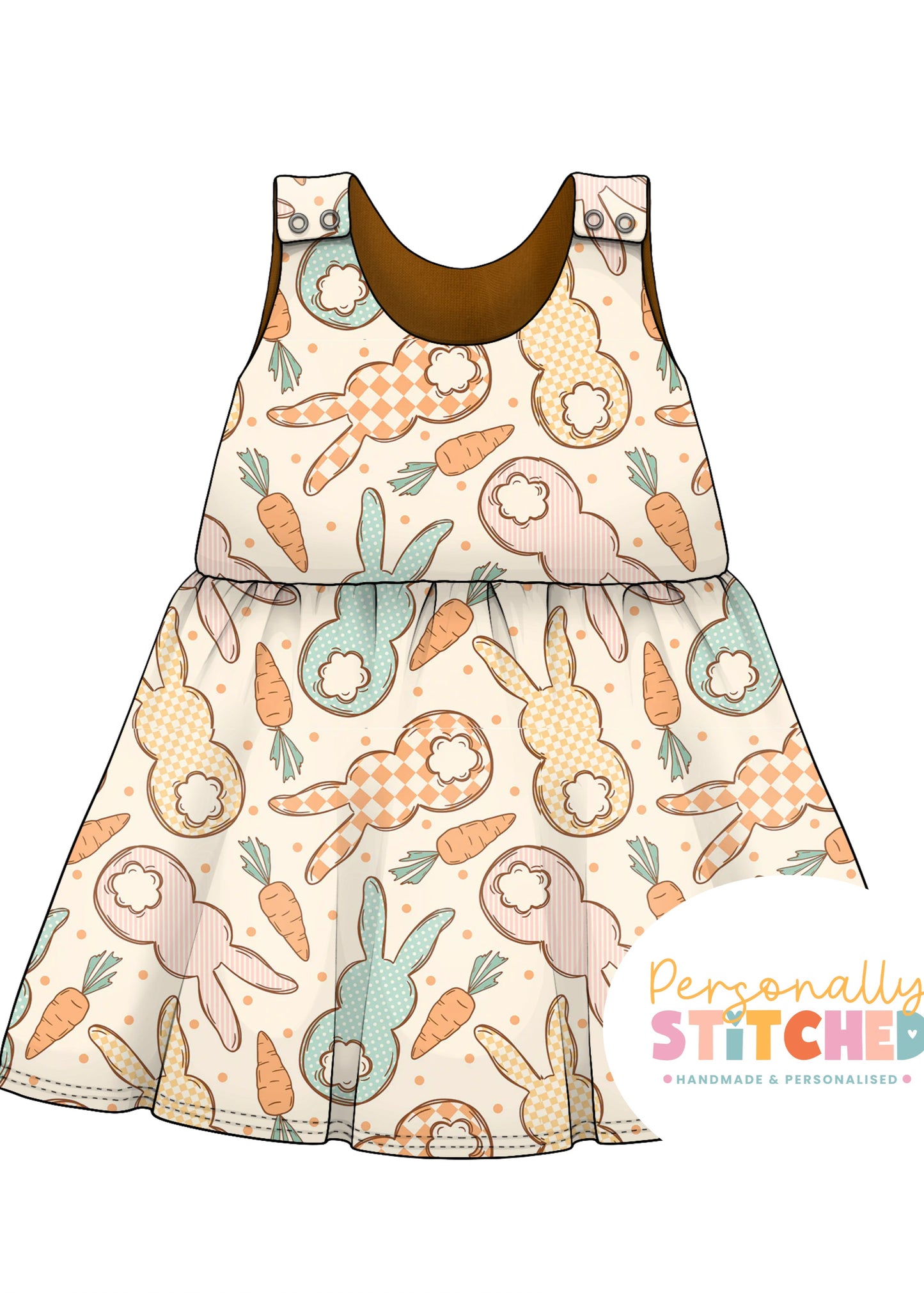 Cottage Bunnies Mint - French Terry Blossom Dress