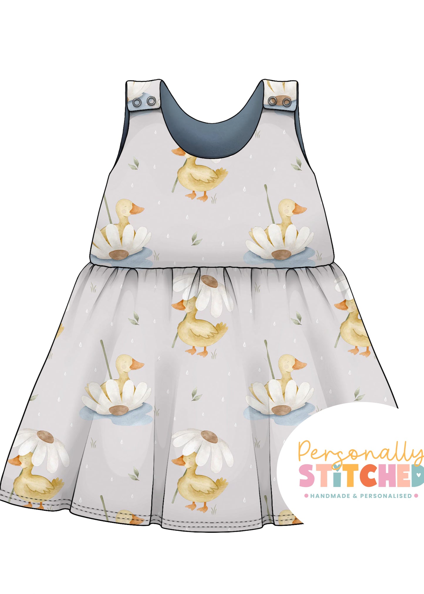 Duck's & Daisy Print French Terry Blossom Dress