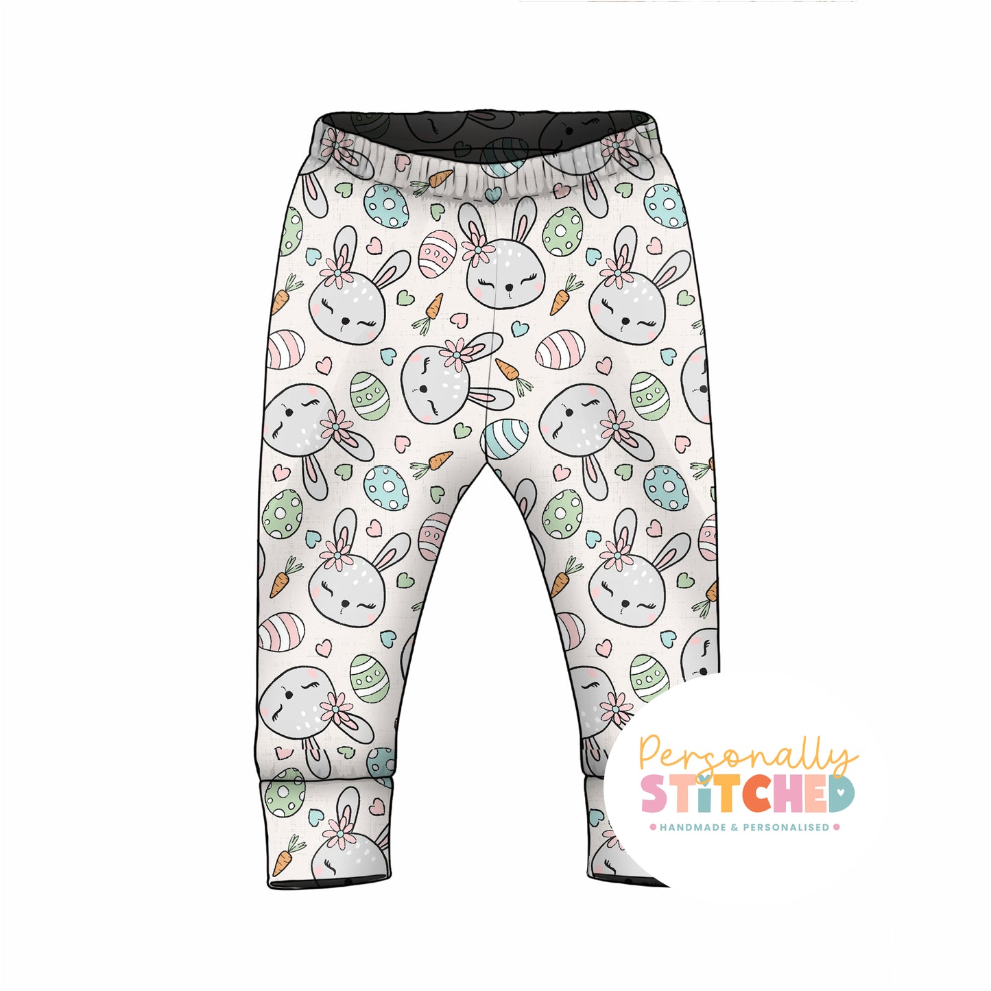 MISS Bunny Print French Terry Cuff Leggings