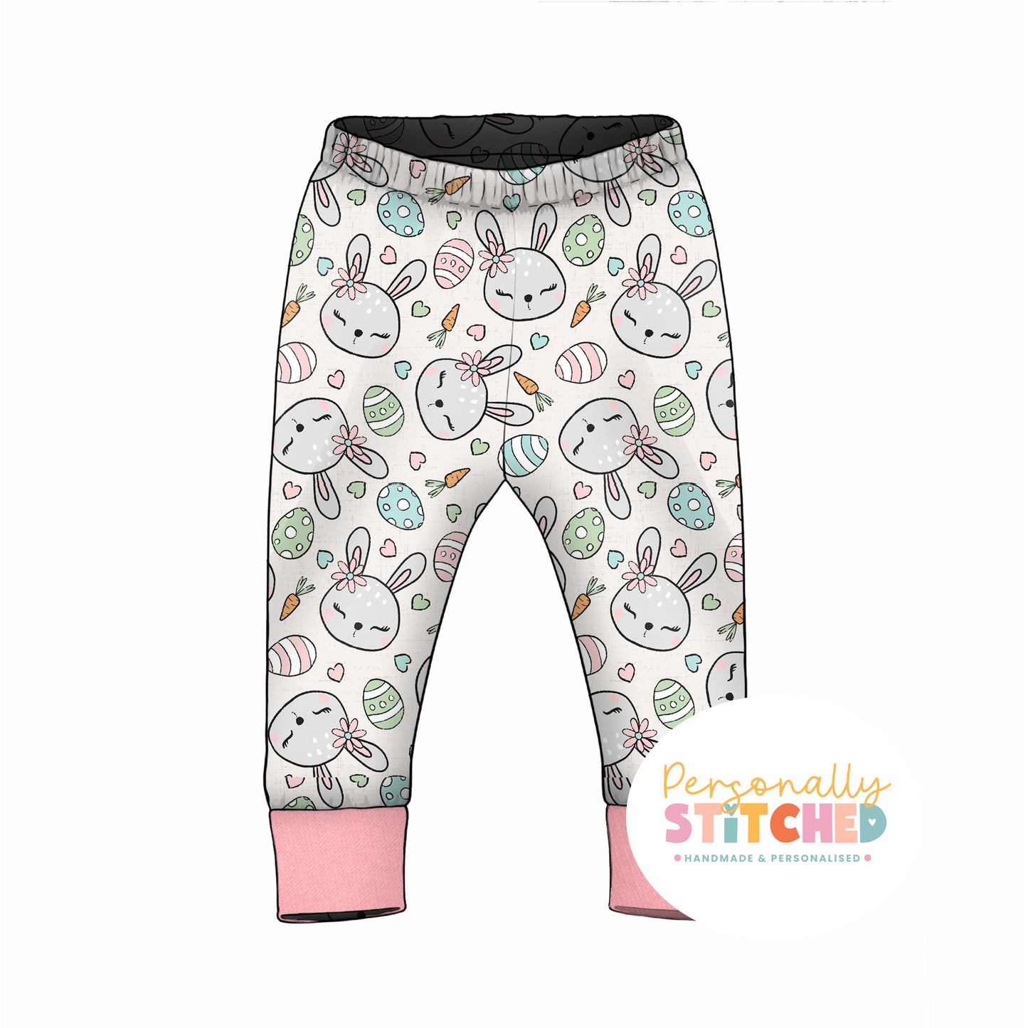 MISS Bunny Print French Terry Cuff Leggings