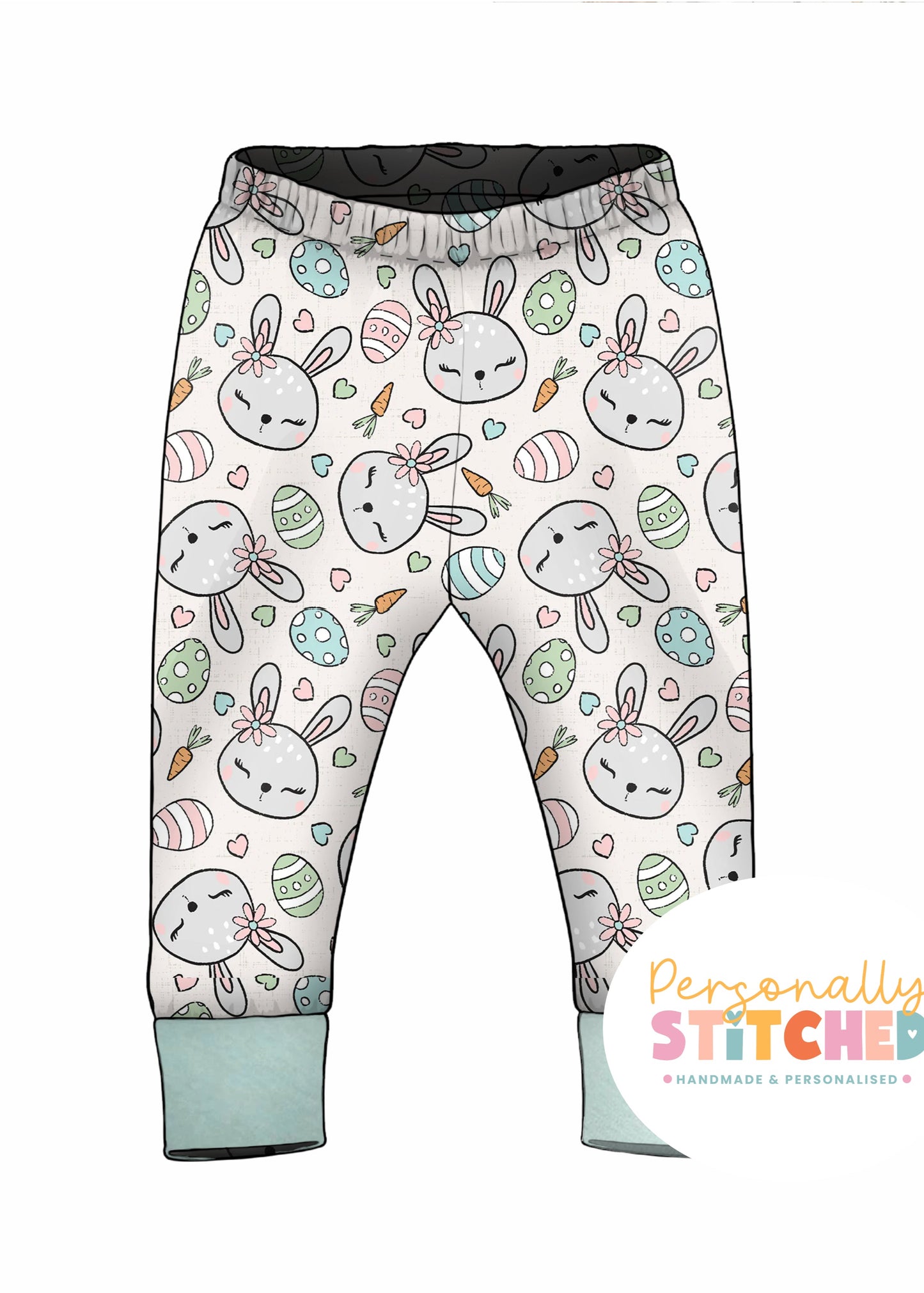 MISS Bunny Print French Terry Cuff Leggings