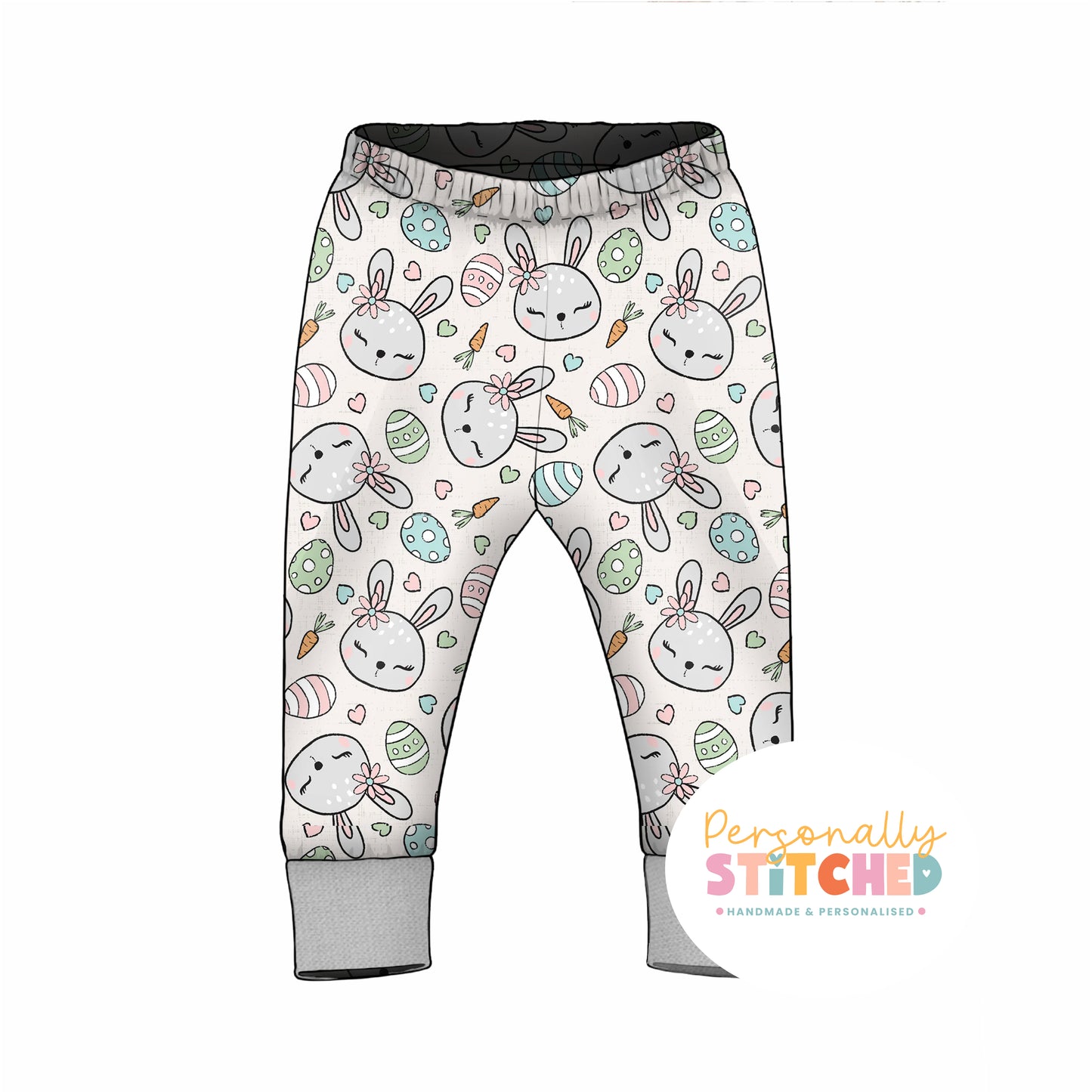 MISS Bunny Print French Terry Cuff Leggings
