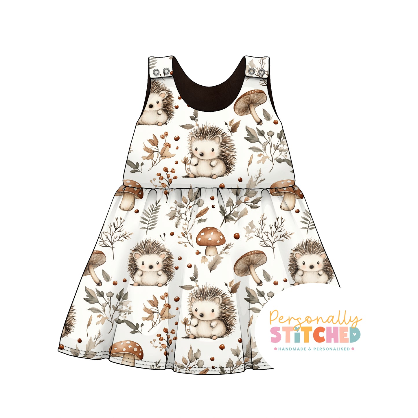 Exclusive Hedgehog Print French Terry Blossom Dress